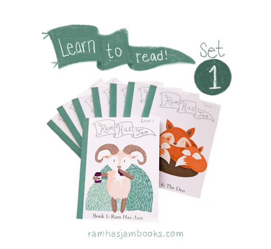 Decodable Learn to Read Beginner Books Set 1 - Ram Has Jam 8 Book Set